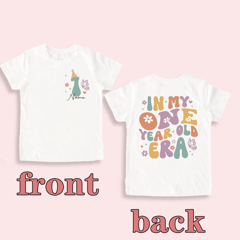 Personalised Girls Birthday Shirt Custom Name Kids 19 Year Birthday Party Outfit Child Short Sleeve Tshirt Girl Retro Tee Tops