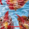 Chicken Print Throw Blanket Quirky Farm Animal Cozy Sofa Bed Camping Office Travel Blanket Gift Machine Washable