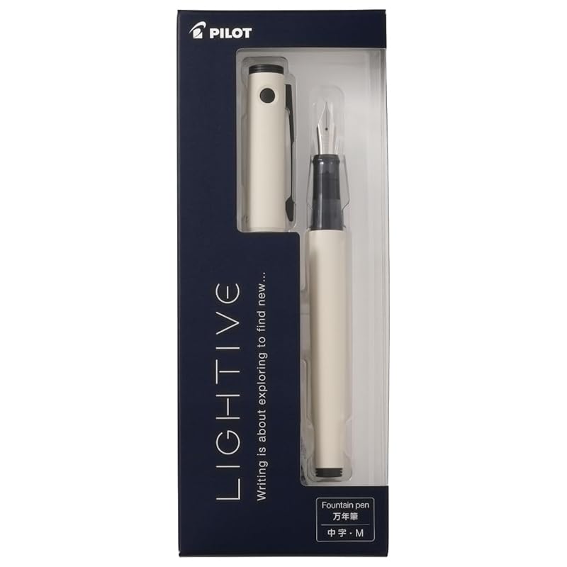 Pilot Lightive Fountain Pen, Medium Nib, Off-White, PFLT1OWM