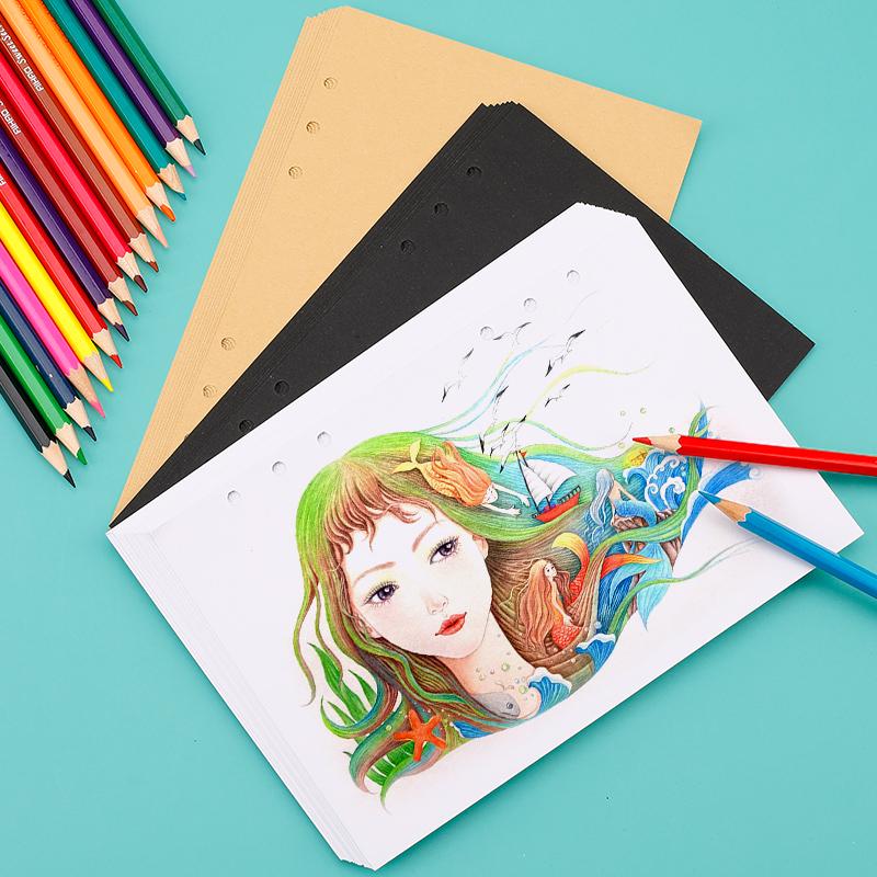 B5 DIY Notizbuch mit losen Blättern, schwarzem Papier und dicken leeren schwarzen Kartonseiten