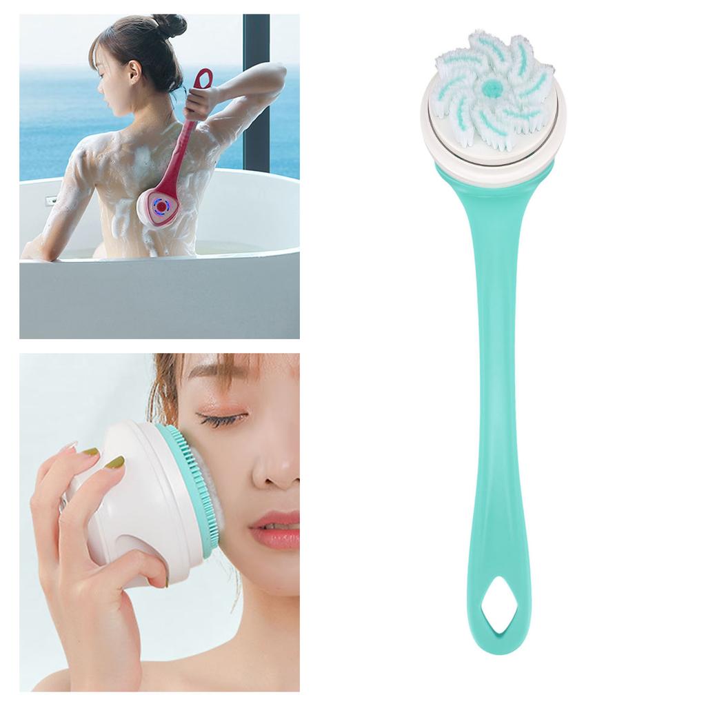 Electric Shower Brush Set Multifunctional IPX6 Water Proof   Handle Cordless Back Scrubber Automatic Body Bath Brush
