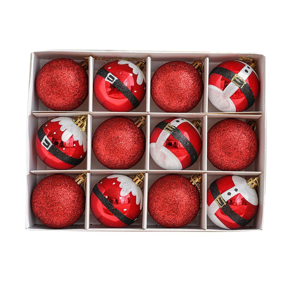 12PCS Decorative Plastic Christmas Balls for Tree Hanging Ornaments 6CM Diameter for Festive Decor and DIY Projects