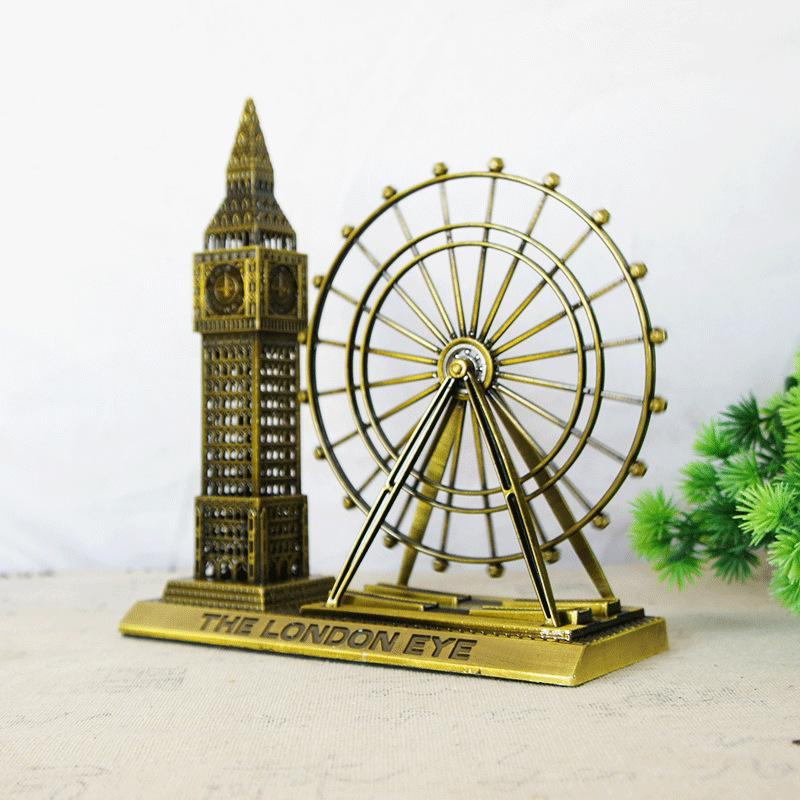 British Ferris Wheel & Big Ben Metal Craft Home Decor Model