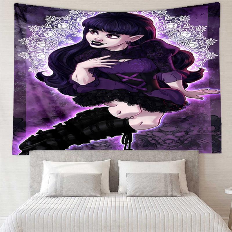Monster-High Print Tapestry, Backdrop, Easy Setup, Ideal for Bedroom, Office & Living Room, with Aesthetic Wall Hanging Decor.