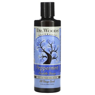 Peppermint Castile Soap, with Fair Trade Shea Butter, 8 Fl Oz (236 Ml)