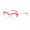 Stylish Cat Eye Glasses Frame Women's Fashion Eyewear Black Gold Metal Lightweight Comfortable Optical Spectacles