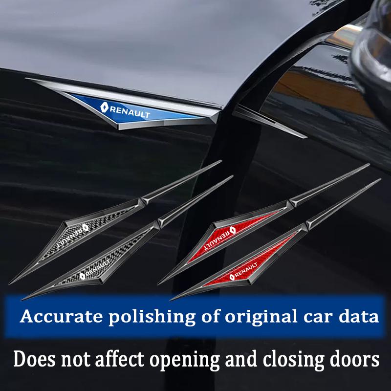 Innenaufkleber Kohlefaser Auto Kotflügel Seitenemblem Aufkleber Geeignet für Renault RS Koleos Captur Kadjar Megane Clio Ta