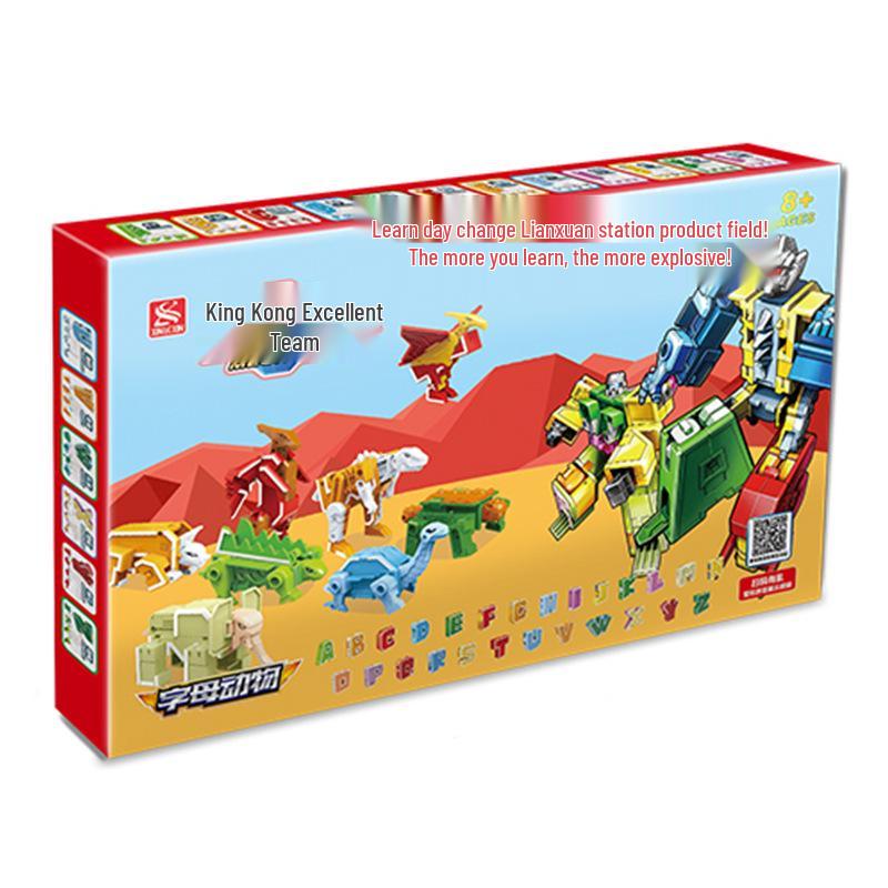 Power Rangers Alphabet & Number Transforming Robot Building Blocks Toy Set for Kids