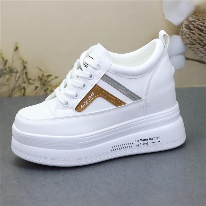 Fashion 10CM Air Mesh Synthetic Leather Platform Wedge Sneakers High Brand Casual Women Shoes Ladies Vulcanize Summer Breathable