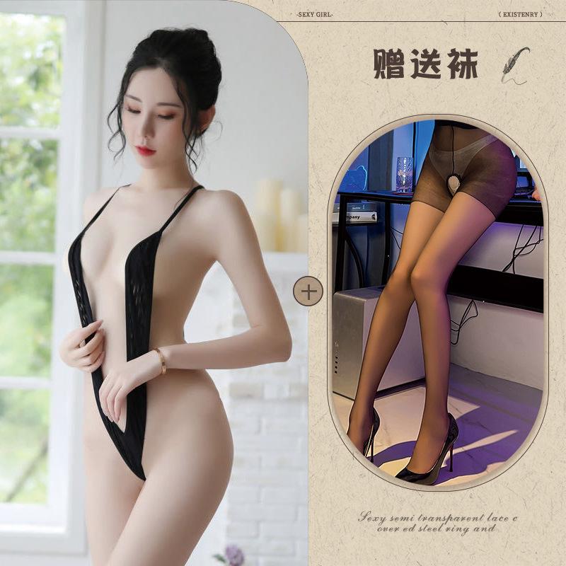 Underwear European and American Vertical Sling Swimsuit Sexy Backless Lace-up One-piece Three-point Bunny Trend Cosplay