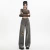 Damen 2024 Vintage High-Waisted Ripped Straight-Leg Jeans - Sommer Schlankmachende Weitbein-Passform