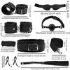 8pcs SM Sex Toy Set, Couple Sex Toys, Collars and Leashes, Handcuffs, Ankle Cuffs, Whips, Mouth Balls, Eye Masks, 10 Meter Rope, Nipple Clip Props