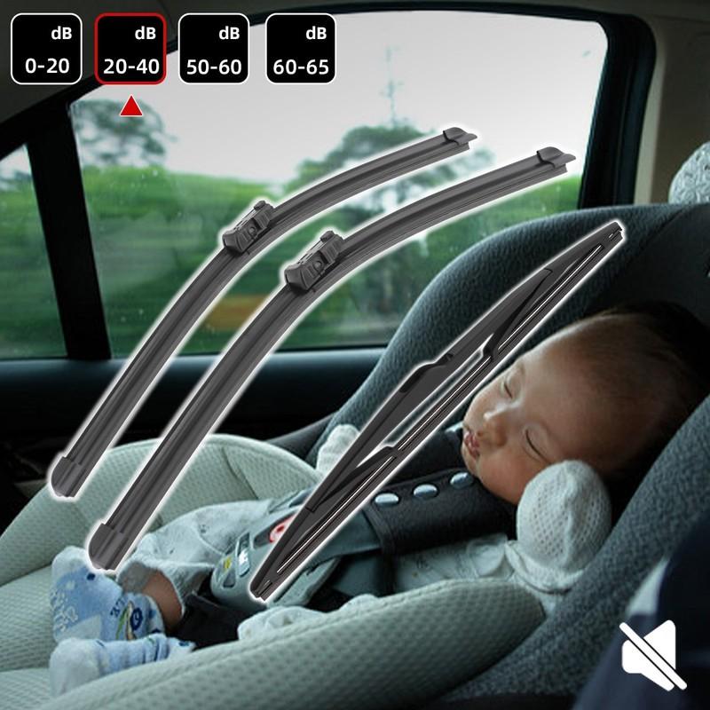 For Ford Galaxy MK3 2006-2014 30"+26"+14" Front Rear Wiper Blades Brushes Cutter Accessories 2008 2009 2010 2011 2012 2013 2014