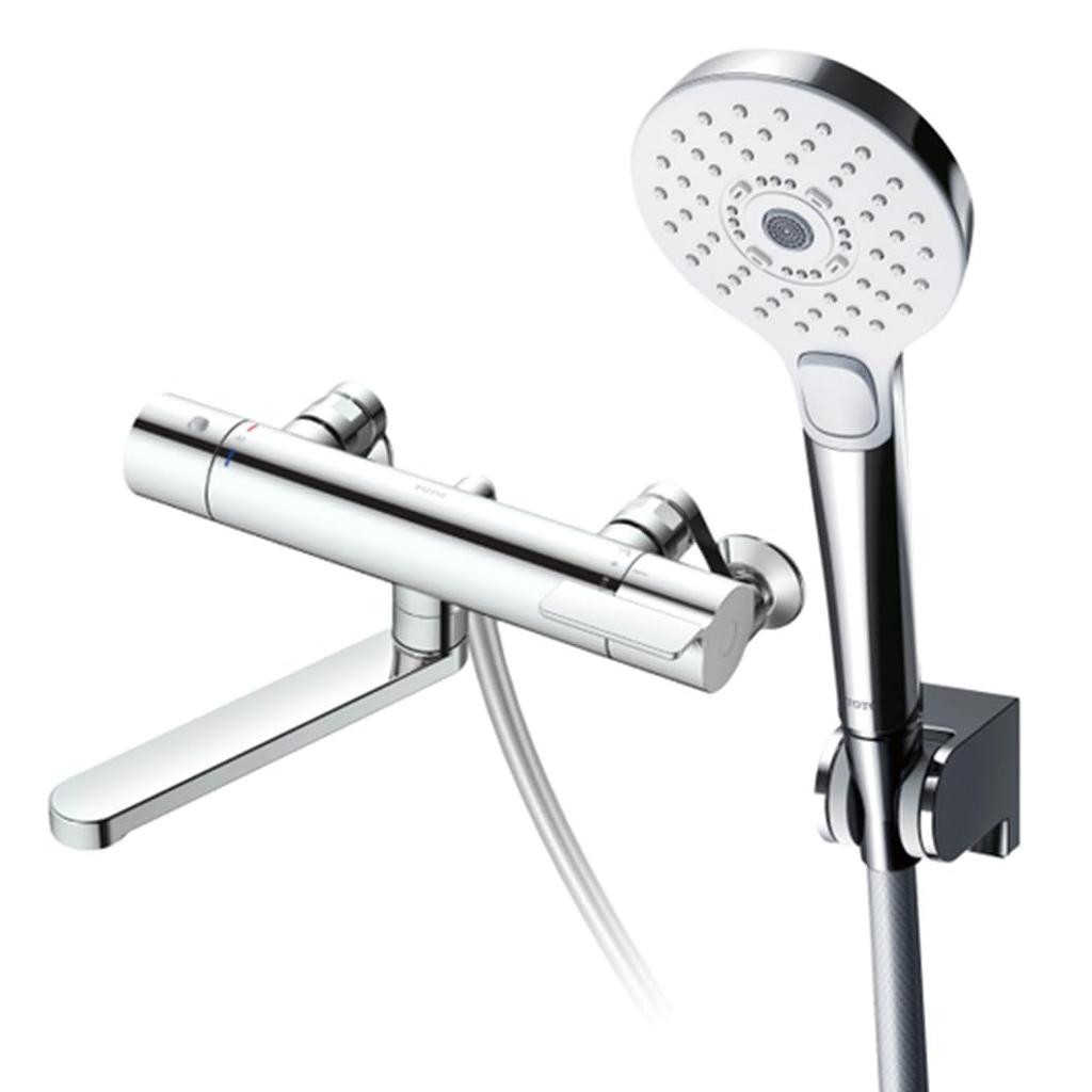 TOTO Bathroom Thermostatic Mixing Comfort TBV03404J Wall-Mounted Faucet, 170mm, Wave, 3-Mode, Chrome,