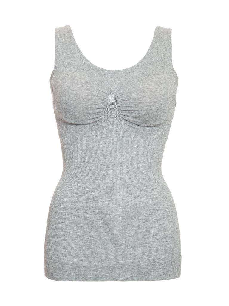 Tank Top with Shapewear Cotton Blend Bra Easy for Bra Large Cotton [Andijur] Cups, [Anri Sugihara's Bust-Up Cami] Women, Non-Wired, Stomach, Top,