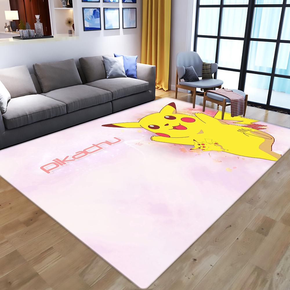 Pikachu Pokémon Cartoon Kids Crystal Velvet Print Floor Mat Absorbent Slip Mat