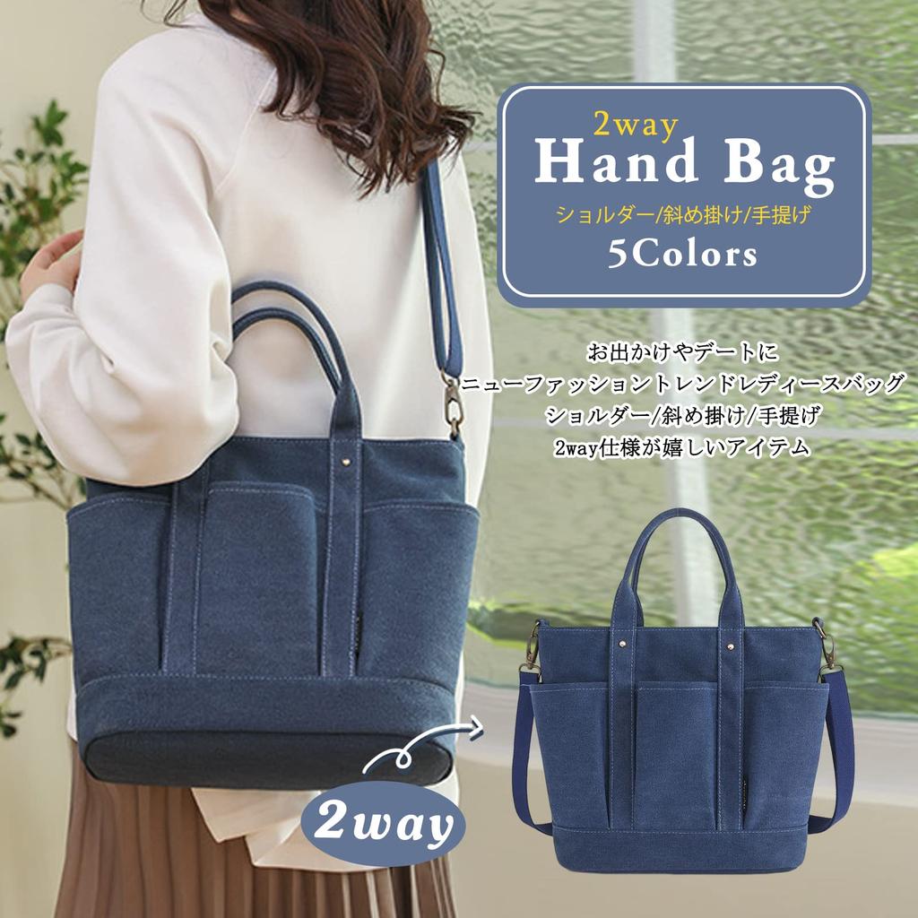 NICOLE & DORIS Women's Canvas Tote Bag, Crossbody Bag, Business Bag, A4 Size, Large Capacity, Unisex, Multiple Pockets, Solid Canvas, Casual,