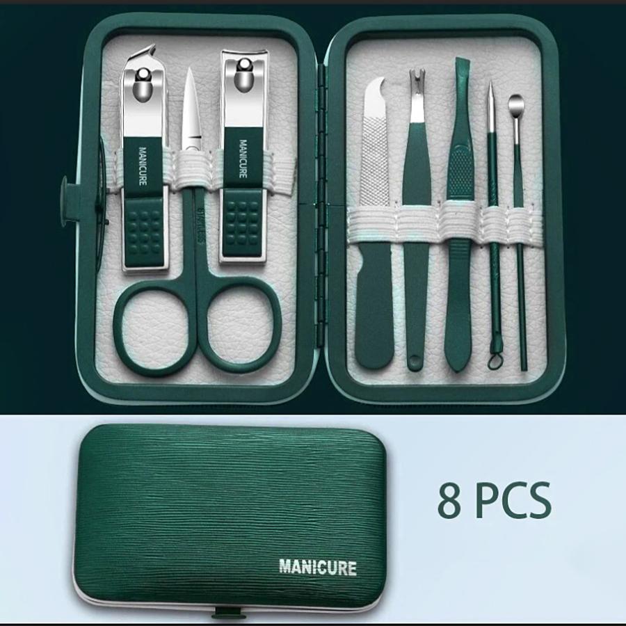 

8-18pcs/set Nail Cutter Set Stainless Steel Nail Clippers Set With Folding Bag Manicure Kits Scissors Makeup Beauty Tool
