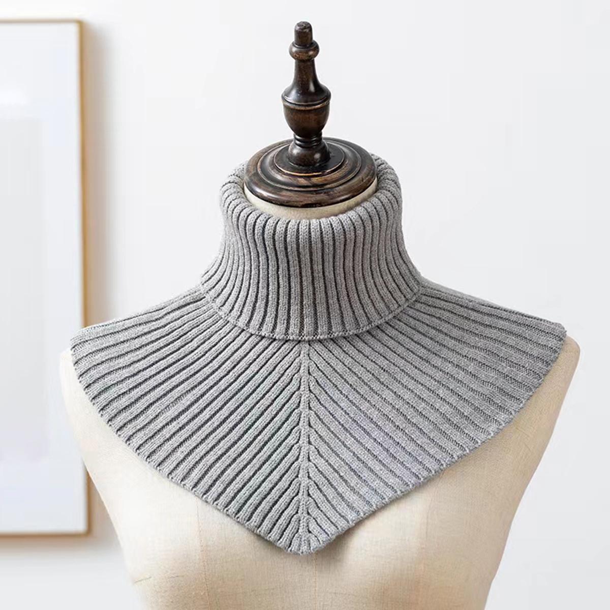 

2024 New All-Match Knitted High Lapel Scarf Wool False Collar Neck Protection Cervical Winter Warm Scarf Decorative Scarves