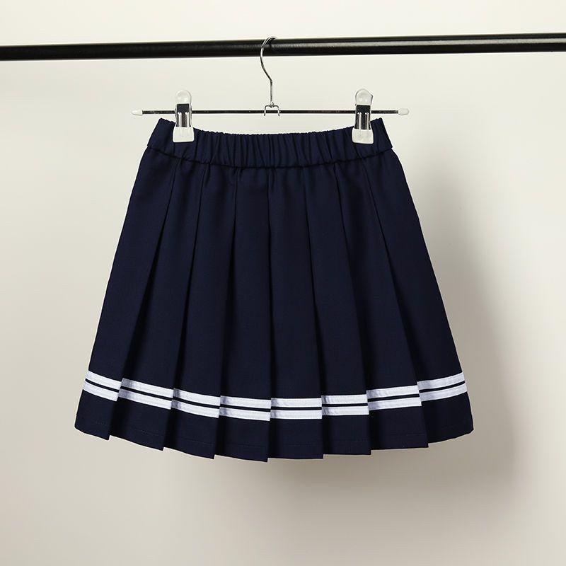 Dívčí plisovaná sukně kalhoty Čtyři roční období Dětský vysokoškolský styl Pruhovaná taneční sukně Střední velikost Dětská krátká sukně
