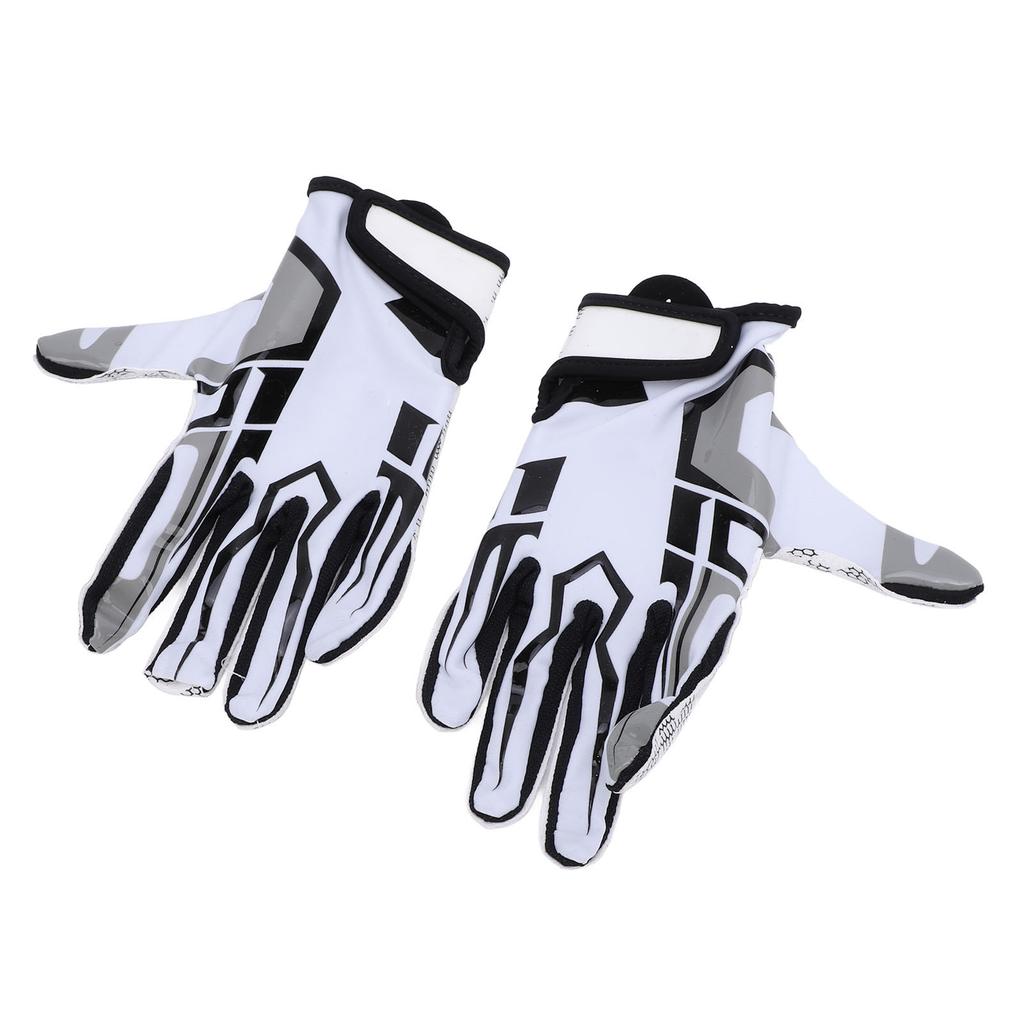 Kids Football Gloves Anti Slip Silicone Breathable Soft Elastic Adjustable Wrist White Youth Wide Re