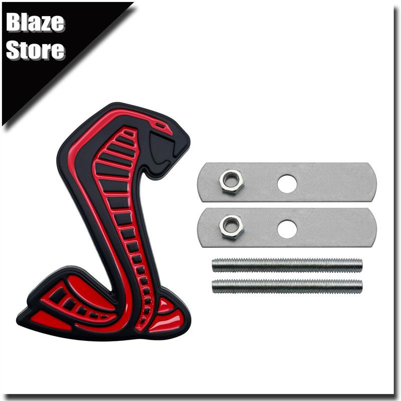 Adesivo de Metal Estilo 3D Cobra Emblema Grade Dianteira Para-lama Carro Decalque Traseiro Acessórios de Decoração Para SVT GT350 R GT500 Shelby