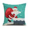 Christmas Pillow Cover Christmas Pillow Linen Cartoon Print Holiday Home Bed Cushion Cover