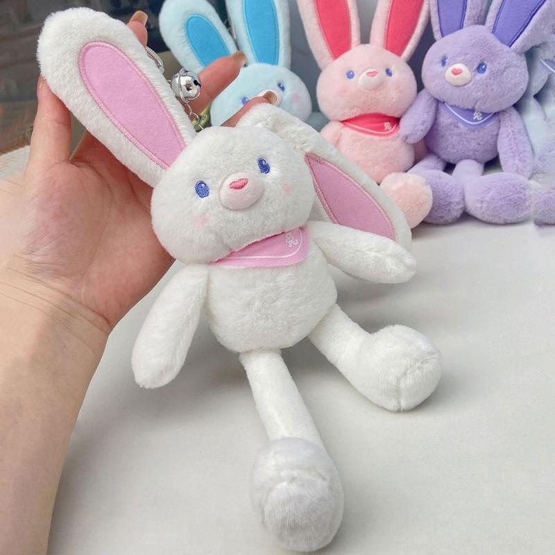 Plush-Rabbit Keychain Bunny-Keyring Stuffed Animals Doll-Keyring Charm Handbag Backpack Pendant for Valentines Day