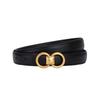 Women's Retro Slim Genuine Leather Belt, Versatile and Fashionable, for Dresses and Jeans, with Pin Buckle Decor.