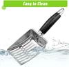 Cat Litter Scoop - Metal Medium Cat Litter Scoop-Sturdy Mesh Scooper - Mesh Shovel-Easy To Clean - Suitable for Cat Litter Box - Light Black
