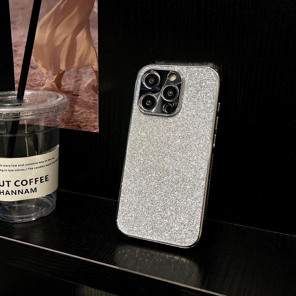 Electroplated Heat Dissipation Glitter Case Compatible with iPhone 14 Pro Max Apple 15 Phone Case 13/12 Niche High-end Feel