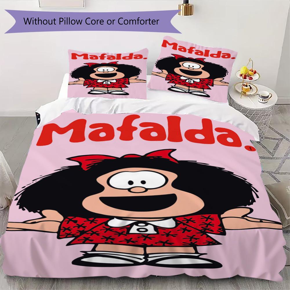 Mafalda Pattern Bedding,Quilt Set Quilt Cover Pillowcase Home Birthday Gift (1*duvet Cover+2*pillowcase,without core)ZSJT0917067