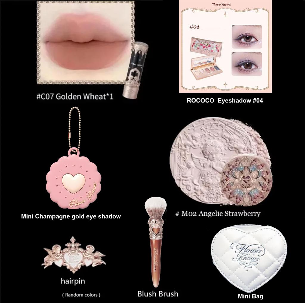 Flower Know Little Angel Collectie Make-up Cadeaubox Oogschaduw Blusher Crème Matte Lippenstift Highlighter Volledige Set Alles-in-één