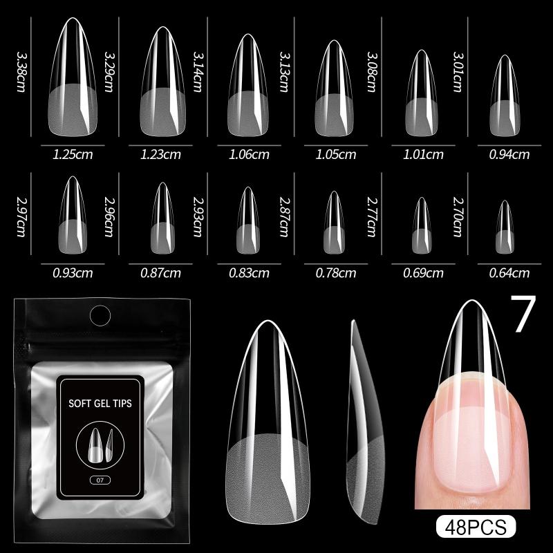 48Pcs Semi-Matte Press-On False Nails Medium Short Design Fake Nail Tips No Polishing Required for DIY Salon Home Use