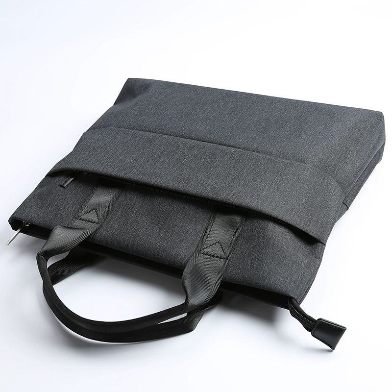 Briefcase Men's Business Minimalist A4 File Bag Canvas Multi-layer Women's Handheld Office Bag Large Capacity Computer Data Bag