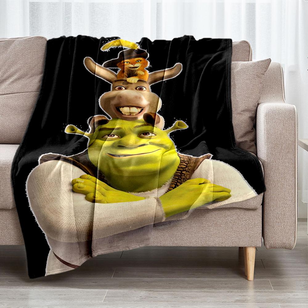 Coperta Stampata a Tema Shrek - Perfetta per Divano, Letto, Viaggio e Uso all'Aperto | Lavabile in Lavatrice, Accogliente e Durevole.