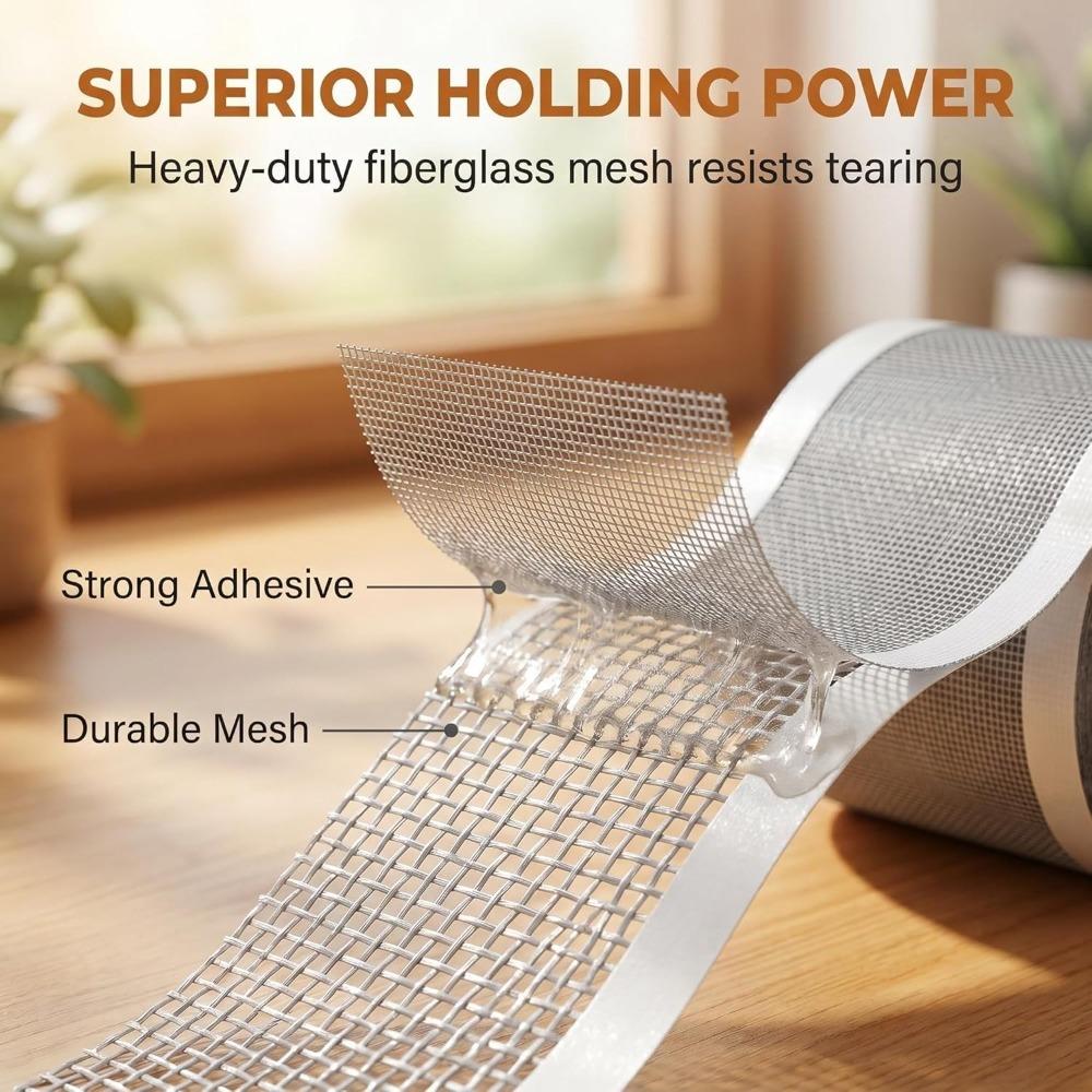 Strong adhesive window screen repair tape, window screen repair kit, fiberglass mesh door and window repair kit, tents, swimming pools