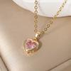Heart Pendant Necklace for Women New Fashion Golden Stainless Steel Clavicle Chain Wedding Party Daily Wear Jewelry Accessories