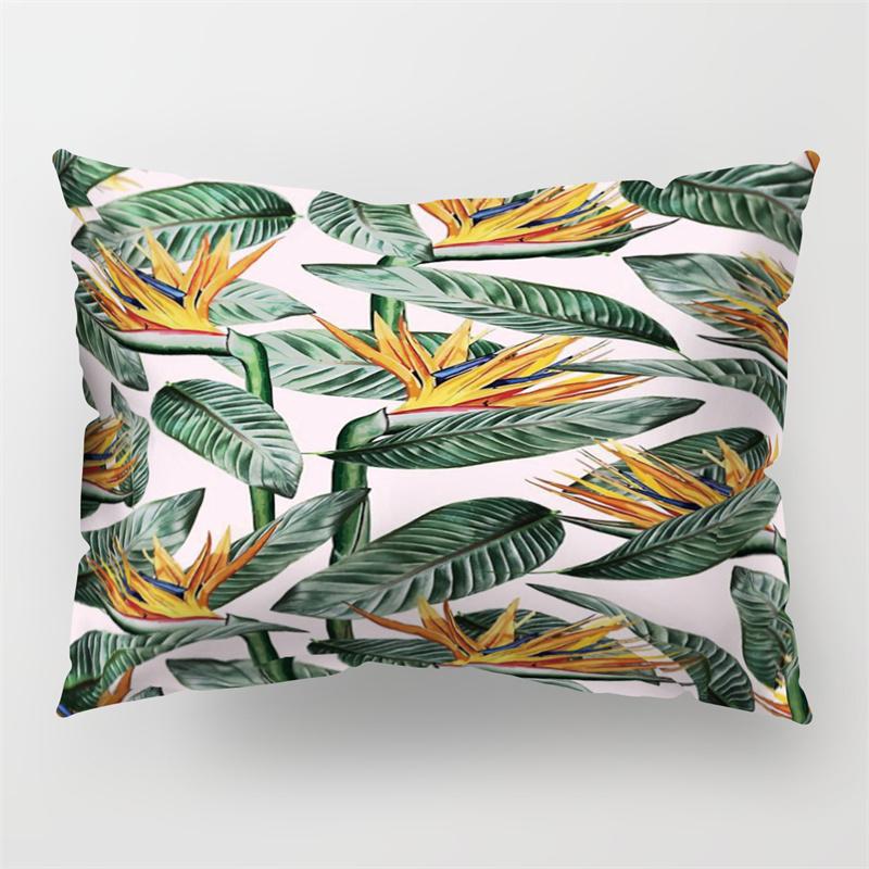 30x50cm Tropical Plant Polyester Pillow Cases Sofa Chair Living Room Home Decoration Green Leaves Plant Sunflower Pillowcase
