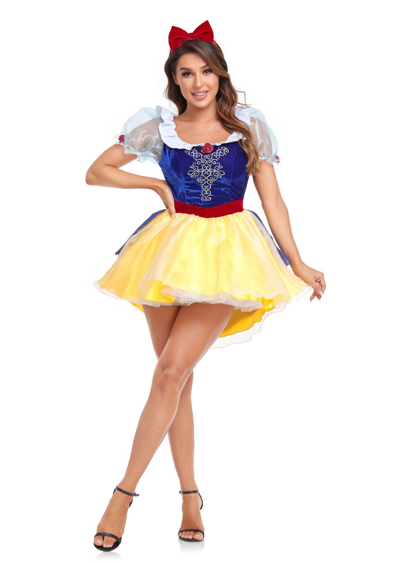 Adult Snow White Princess Halloween Costume Ball Gown M