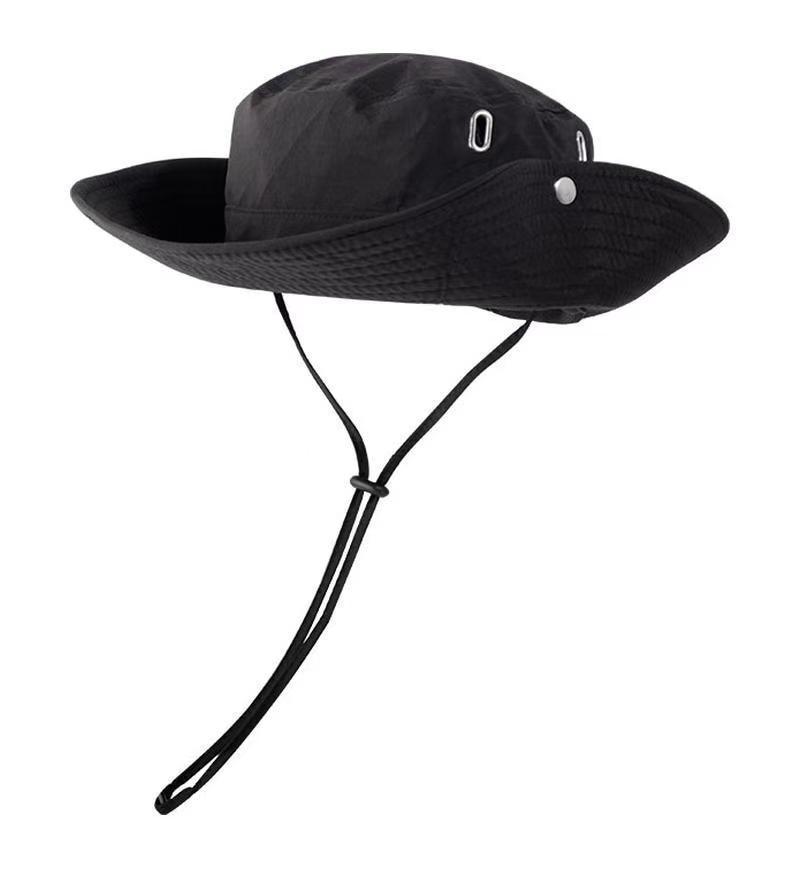 Wide Brim Sun Hat, Breathable UV Protection Bucket Hat with Adjustable Chin Strap, Unisex for Fishing Hiking Outdoor Activities