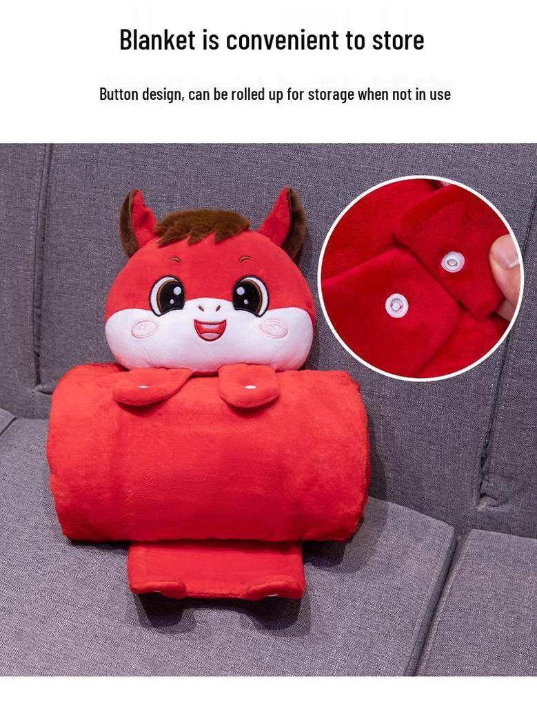 Coperta-Cuscino Peluche Cavallo 2026 – Morbido Pile per Sonnellini & Aria Condizionata, Perfetta per Eventi Aziendali