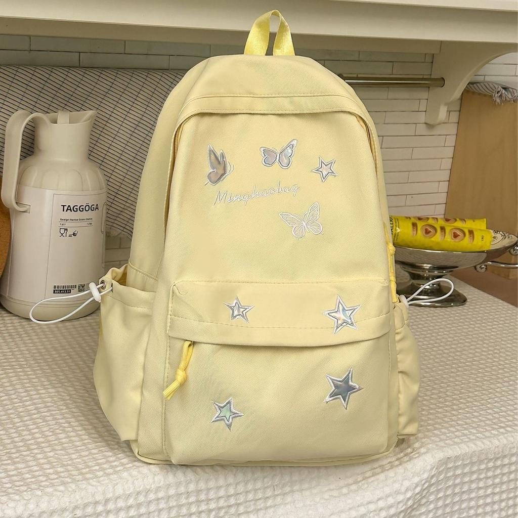 Schoolbag Cute Star School Bag College Student Niche Girl Backpack ins Versatile School Bag Large Capacity Junior High School Backpack