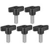 5pcs Clamping Screw Knobs M8x25mm Carbon Steel T-Shape Thumb Screw Handle Quick Release Hand Tightening Knob Replacement