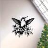 Metal Wall Art Hummingbird Flower Garden Decor Weatherproof Indoor Outdoor Fence Hanging Gift for Nature Lovers New Year Easter