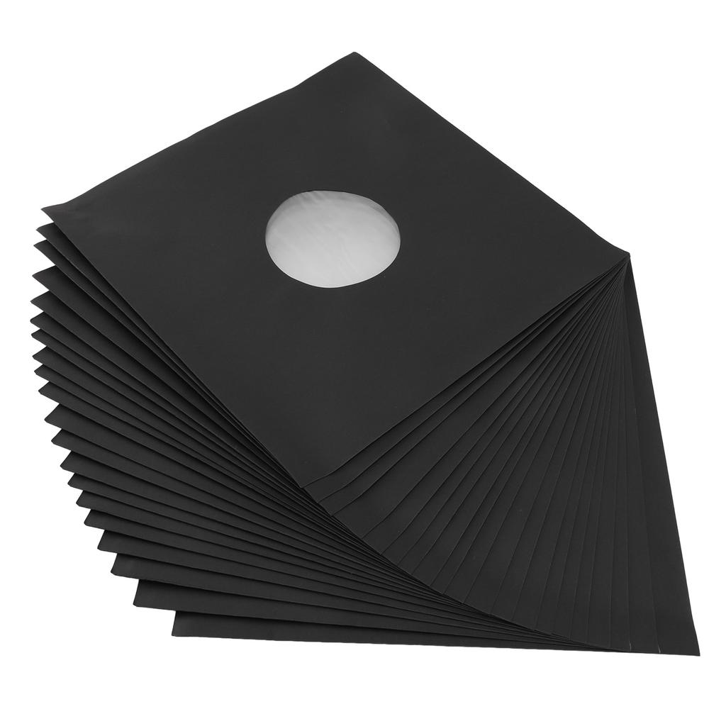 20Pcs 12inch Record Kraft Paper Jackets Matte Black 350gsm Thick Cardboard Record Covers 33 RPM Protective Outer Record