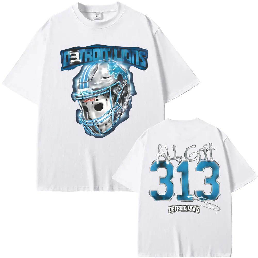 EMINEM X DETROIT LIONS ALL GRIT ФУТБОЛКА Eminem Как на официальном сайте 100 хлопок Высококачественная футболка с круглым вырезом Женские Мужские футболки XS 1880₽