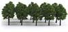 30 Trees for model N railway and architectural Dark green 3.5cm, pieces. railways, forests, gauge, dioramas, structures, models. color.