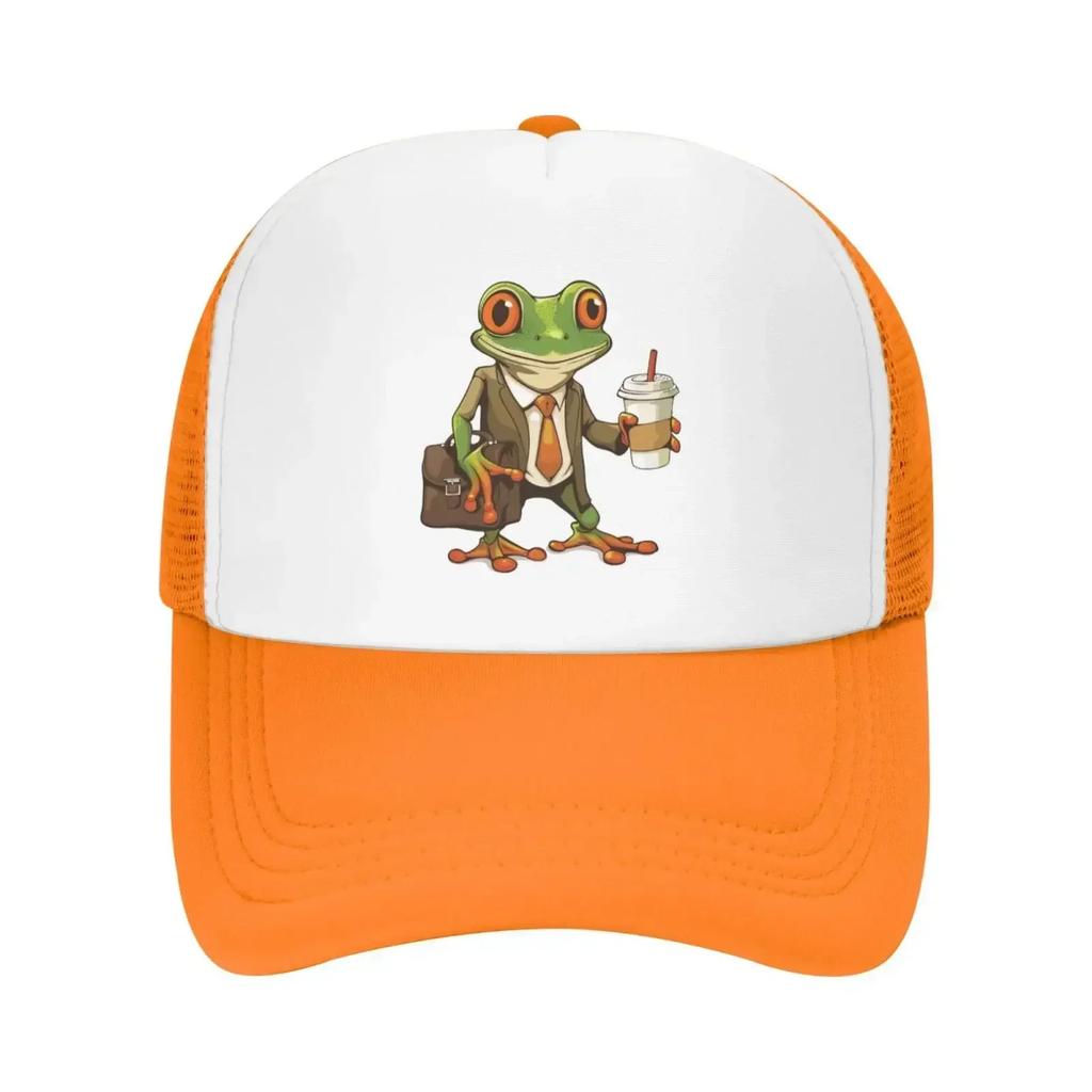 Mesh Dad Hat Adjustable Washed Cool Tree Frog Coffee Baseball Dad Cap Funny Distressed Ball Trucker Cap for Women Unisex Unisex