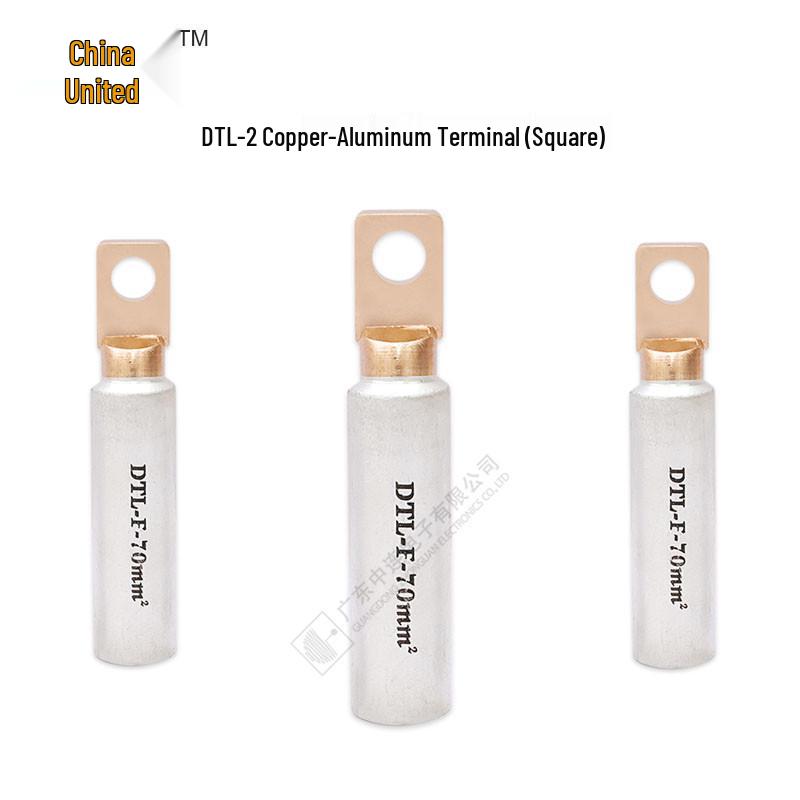 DTL-2 Square Copper Aluminum Pin Terminal Tin-Plated Connector Lug